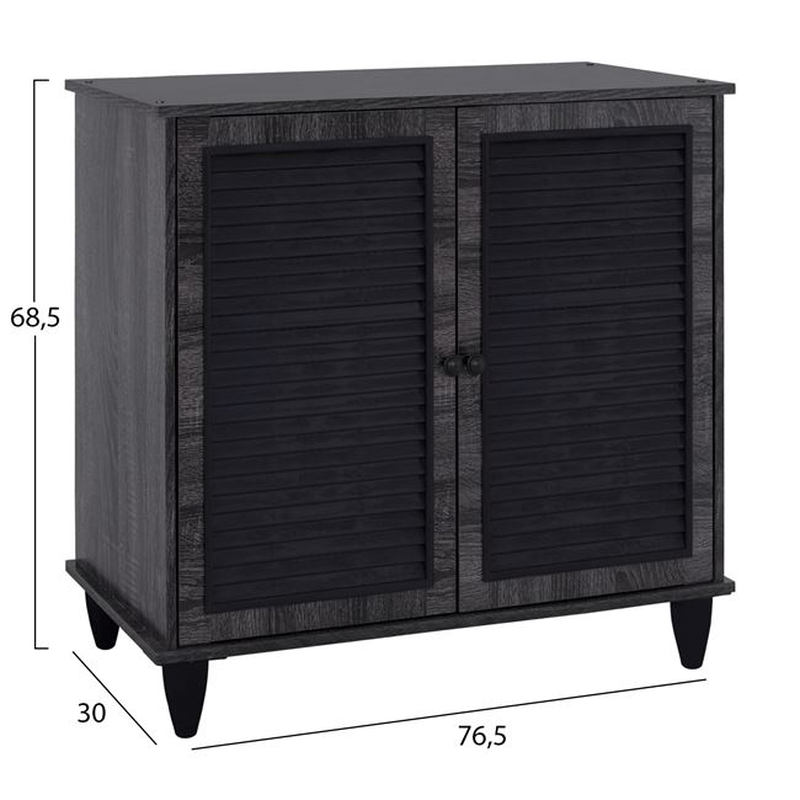 Shoe cabinet with 2 doors anthracite/ black, , medium-null