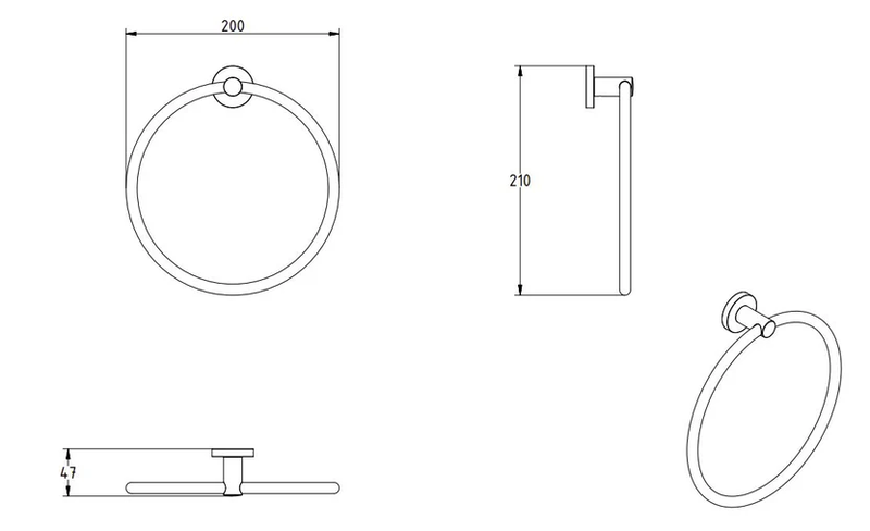 Product image: Sigma black matte towel ring, , medium-null
