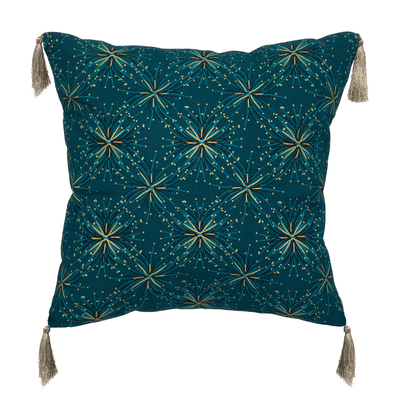Cushion cover 40x40cm gold/blue, , medium