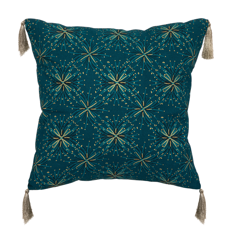 Cushion cover 40x40cm gold/blue, , medium-null