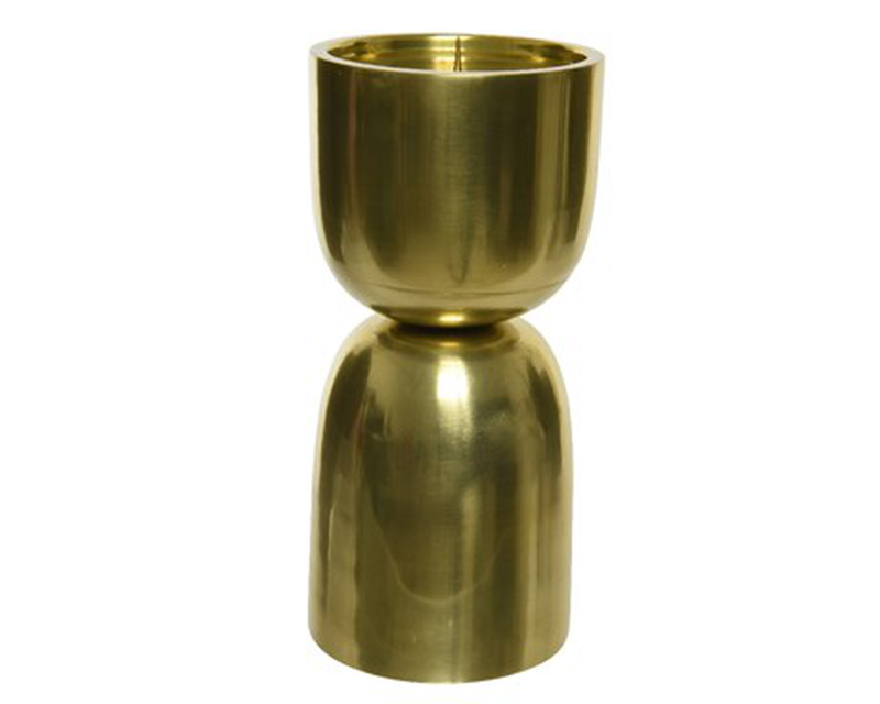 Candleholder aluminium  gold small, , medium-null