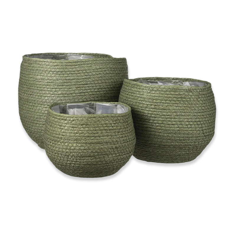 Mica jorck plant basket green (available in 3 sizes)-null