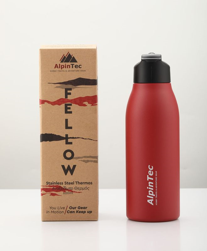 Alpintec fellow th-600ci stainless steel thermos red 600ml, , medium-null