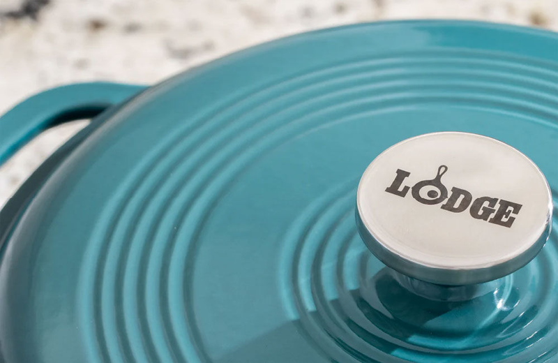Product image: Lodge enamel cast iron pot 5.68 lt - lagoon with loop handles, , medium-null