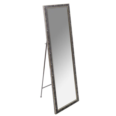 Rectangular mirror in stand 35x125cm, Black, medium