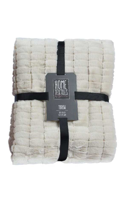 Throw polyester white, , medium