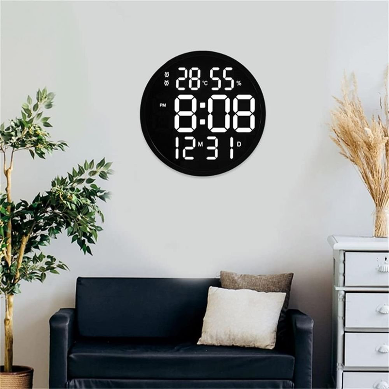 Product image: Ψηφιακό ρολόι led τοίχου με ημερολόγιο, θερμόμετρο & υγρασιόμετρο – ρύθμιση φωτεινότητας & τηλεχειριστήριο, , medium-null