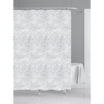Ankor bath curtain with grey shapes 180x180cm 100% peva, , medium