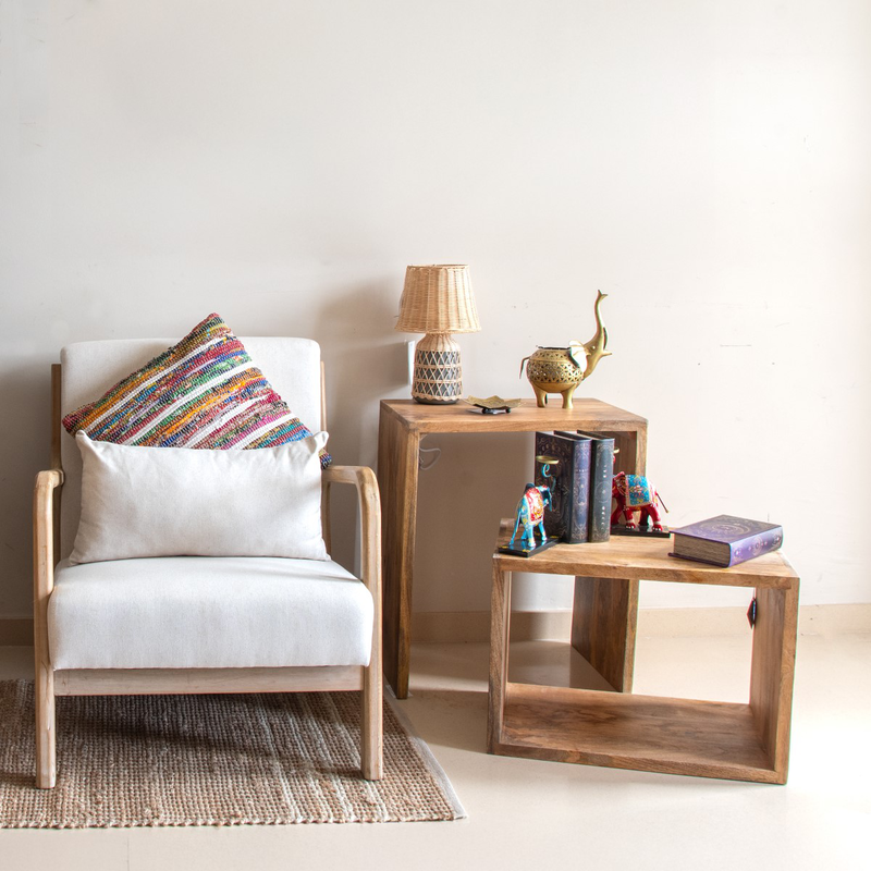 Solid mango wood set of tables, , medium-null