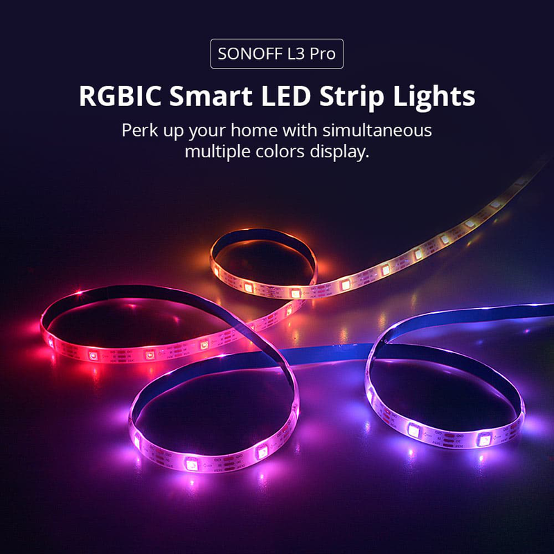 Sonoff smart led light strip rgbic outdoor ip54 Wi-Fi/bt l3-5m-p, , medium-null