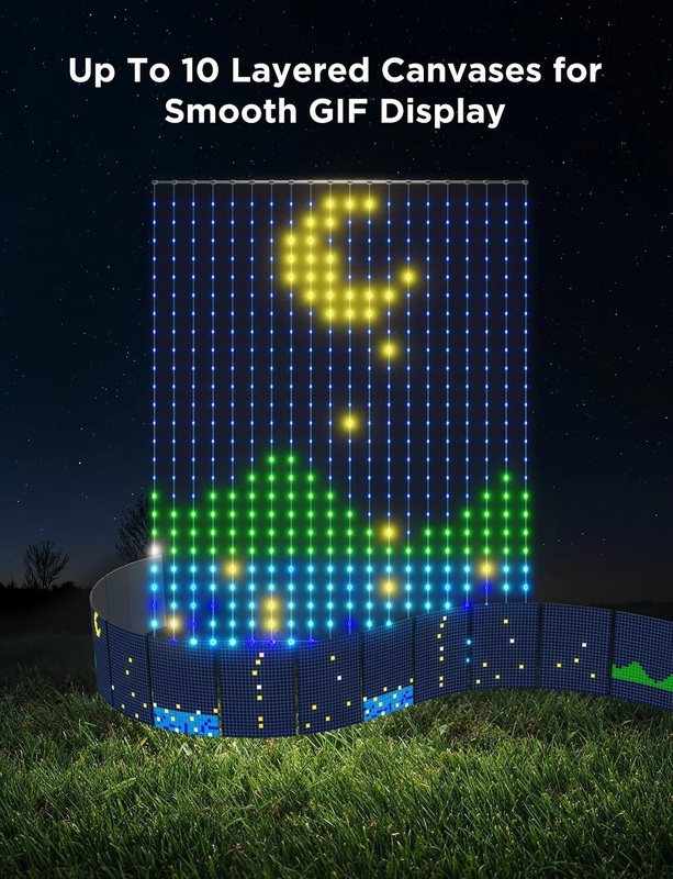 Govee led light curtain lights 2 Wi-Fi & bt rgbic 3mx2.0m ip65 (eu) h70b4, , medium-null