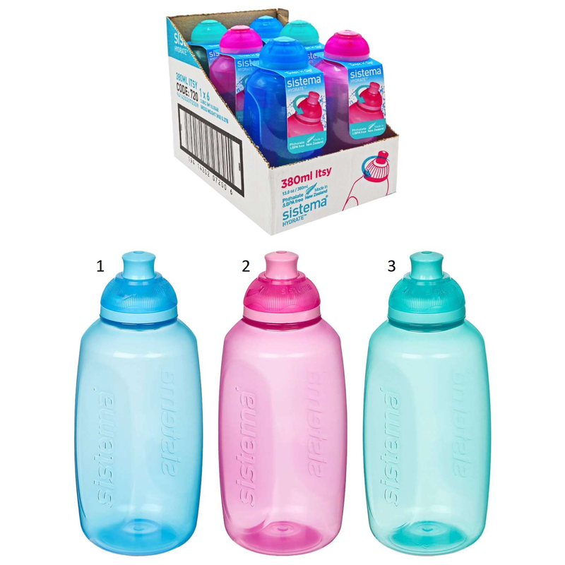 Sistema hydrate itsy bottle 380ml 3 assorted colors, , medium image number null
