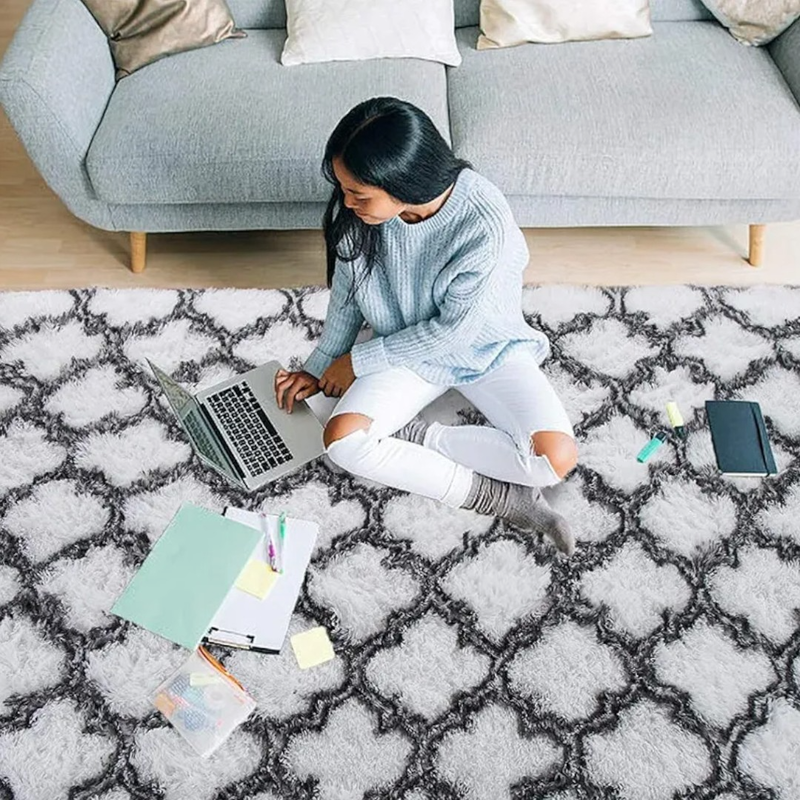 Soft fluffy carpet two tone 80x140cm #sfc91-null