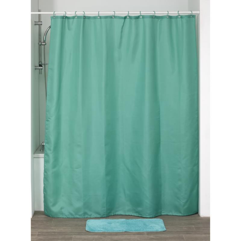 Product image: Tendance polyester shower curtain with 12 hooks 180x200cm - green, , medium-null