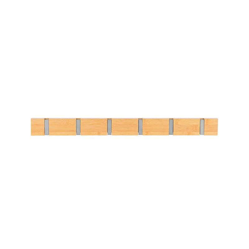 Estia foldable wooden wall hanger 6 hooks - oak, , medium-null