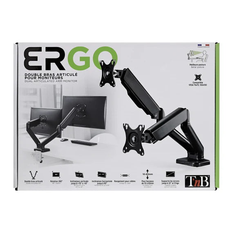 Product image: Tnb double monitor articulated arm, , medium-null