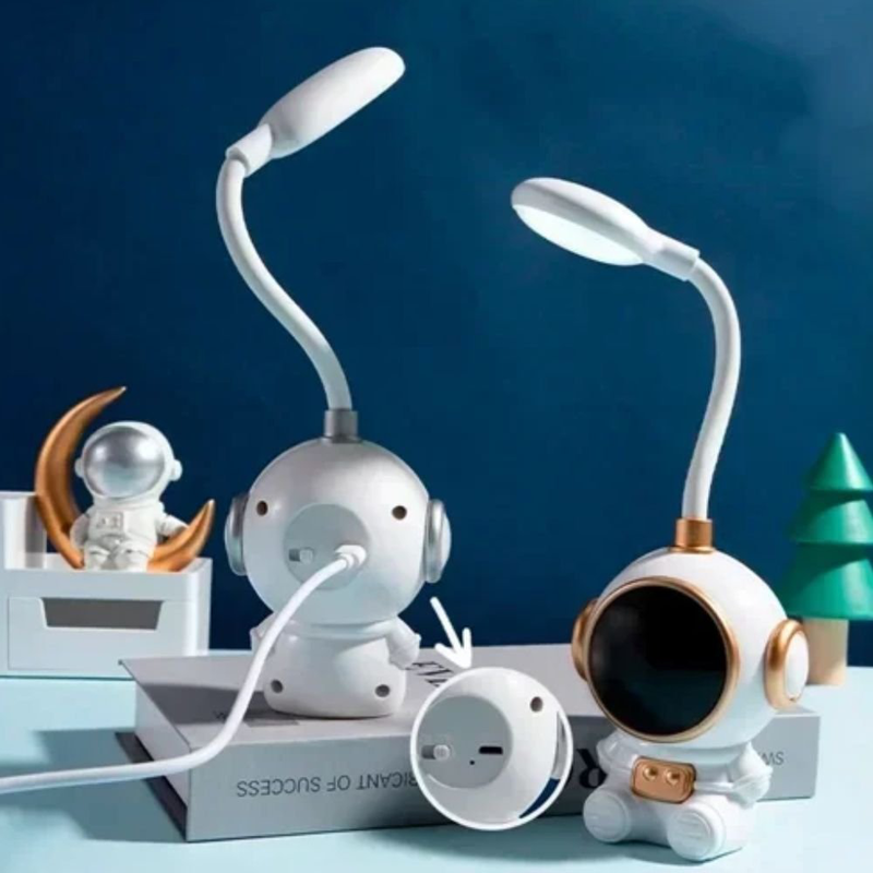 Aerbes επαναφορτιζόμενη επιτραπέζια λάμπα led αστροναύτης λευκό-ασημί, , medium-null