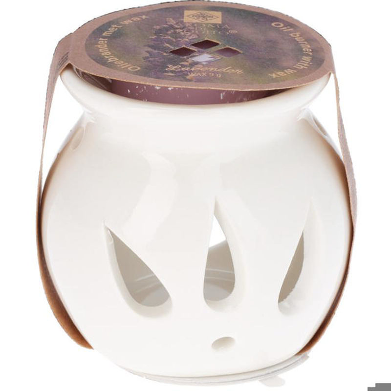 Stoneware oil burner with scented wax - assorted scents, , medium-null