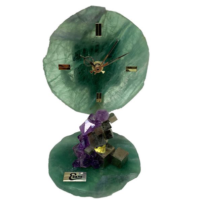 Fluorite clock fluorite base, , medium