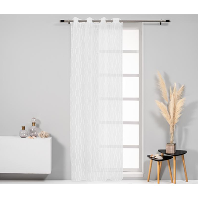 Easy home tres curtain with rings 140x260cm - white, White, medium