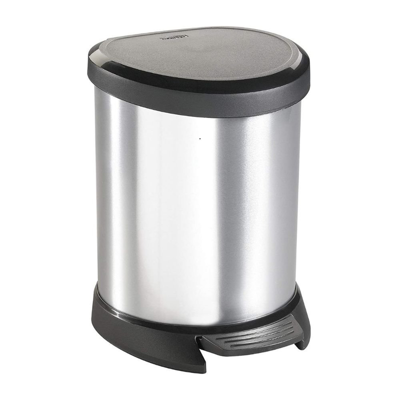 Product image: Curver κάδος μπάνιου 5l με πεντάλ, μεταλλικό φινίρισμα & ανθεκτική κατασκευή από πλαστικό, , medium-null