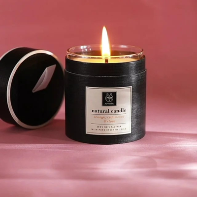 Apivita natural candle orange, cedarwood & clove x 235g, , medium