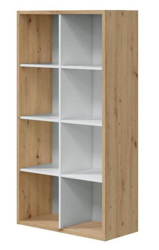 Product image: Fores βιβλιοθηκη 4 επιπεδων - δρυς/ασπρο, , medium-null