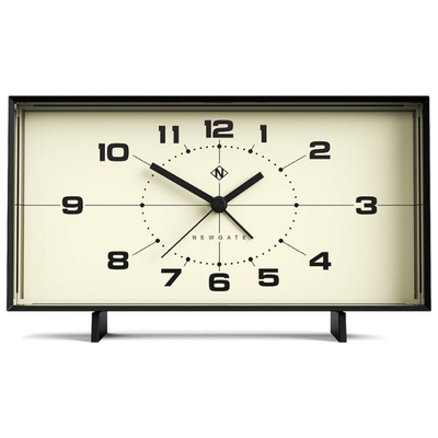 Newgate wideboy alarm clock in black & cream, , medium