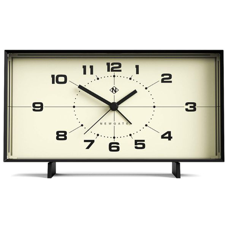 Newgate wideboy alarm clock in black & cream, , medium image number null