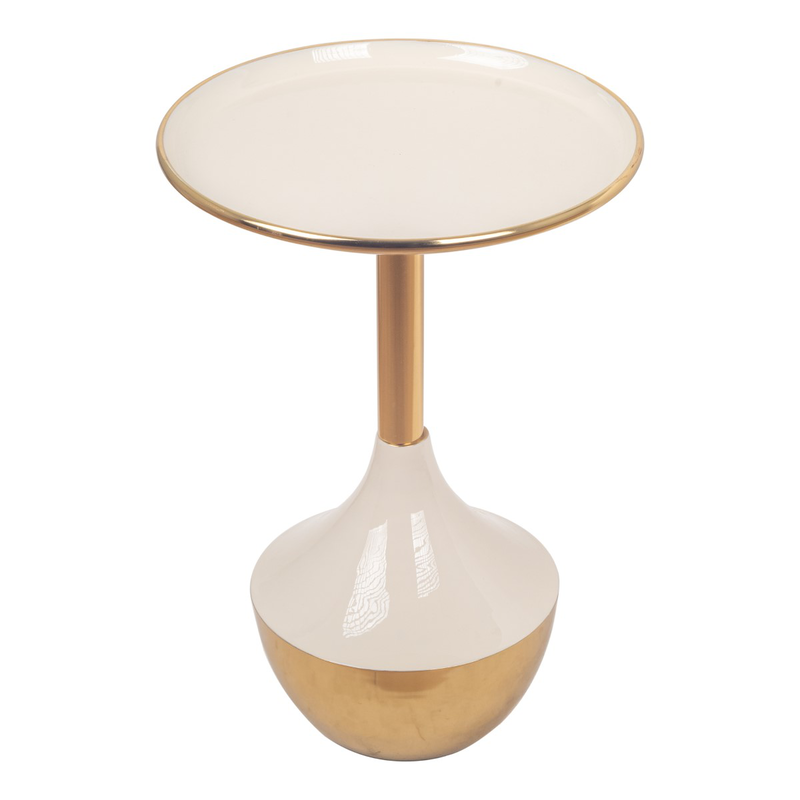 White with gold metal table, , medium image number null