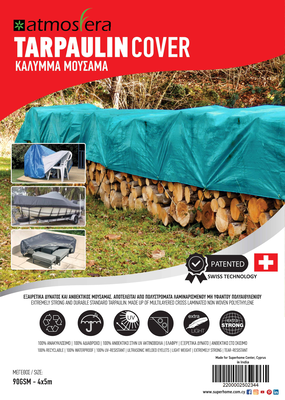 Tarpaulin cover 90gsm 4x5m green, , medium