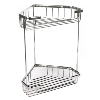 Double corner storage basket krom 17,5x17,5x26,5cm