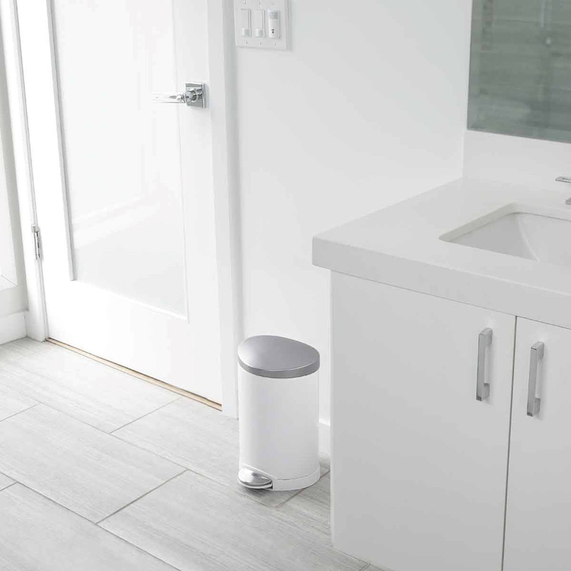 Simplehuman semi round pedal bin 6l - white, , medium image number null