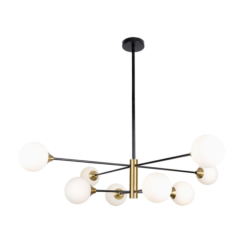 Product image: Sunlight 8xg9 (max.8x5w) pendant light opal glass black+brass ip20 ø1090xh840mm, , medium-null