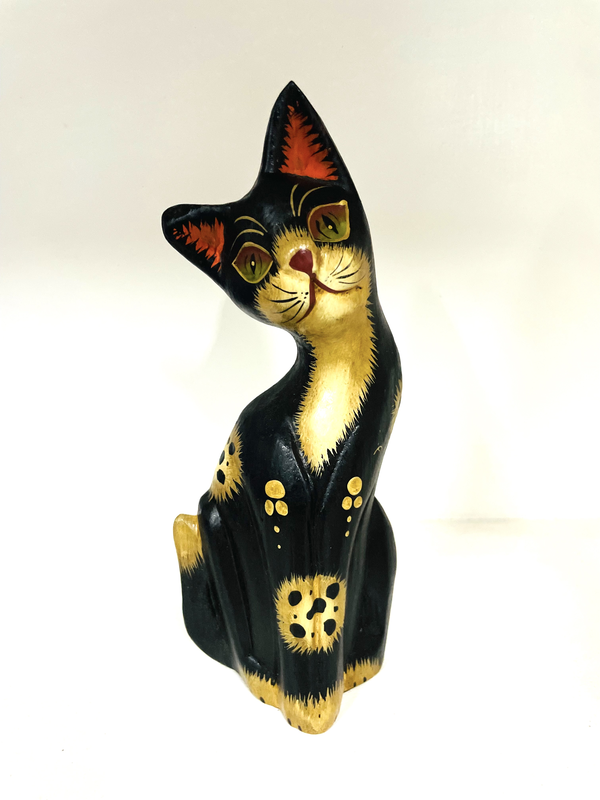 Product image: Wooden cat medium, , medium-null