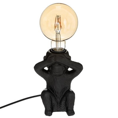 Atmosphera 'monkey' 1xe27 (max.40w) table lamp ceramic black ip20 l130xd110xh168mm
