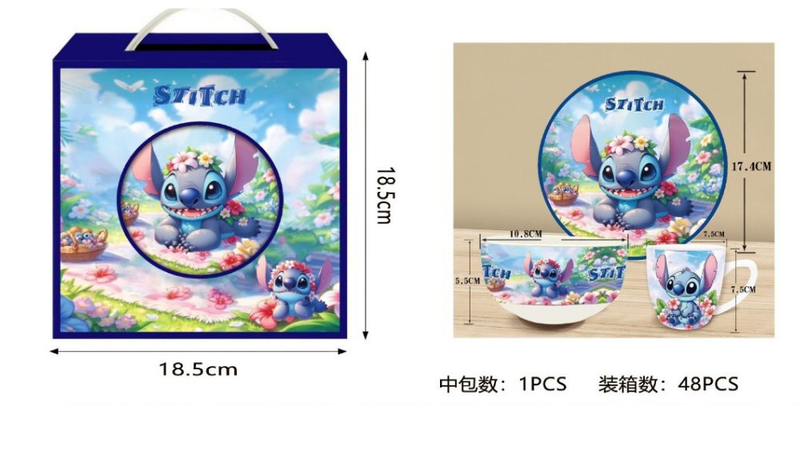 Stitch breakfast set &ndash; cup, bowl & plate gift set, , medium-null