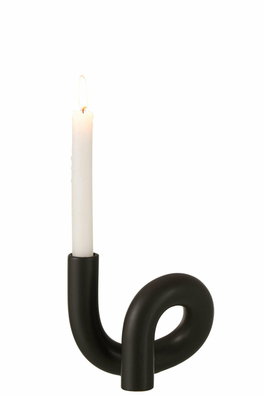 Candle holder ceramic black, , medium-null