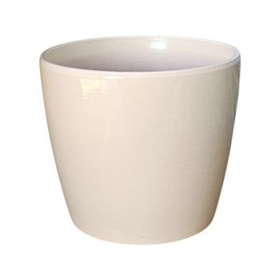 Γυαλιστη κεραμικη γλαστρα 7x7x6cm - μπεζ, , medium