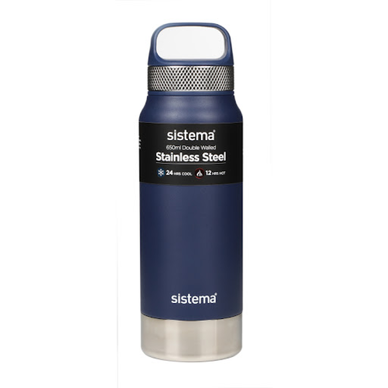Sistema hydration bottle stainless steel 650ml 5 assorted colors, , medium image number null