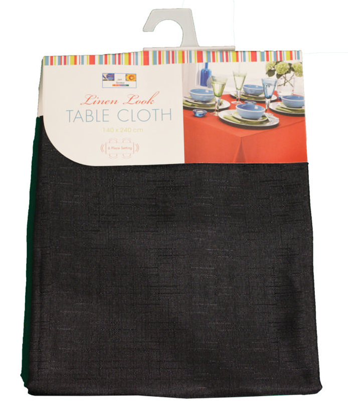 Linen look tablecloth 140x240cm 4 assorted colors, , medium-null