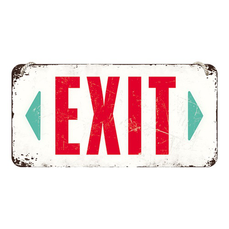 Nostalgic hanging sign achtung exit, , medium image number null