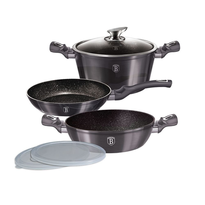 Berlinger haus bh/6905 σετ μαγειρικών σκευών 6 τεμαχίων carbon pro metallic line , , medium