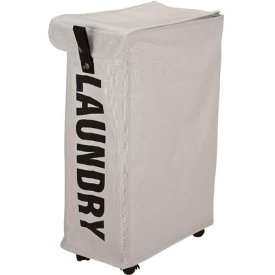 Estia laundry bin with wheels - taupe