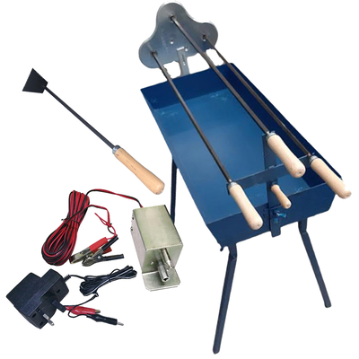 Charcoal bbq 70 x 32 x 60cm set with 3 large skewers with motor, , medium