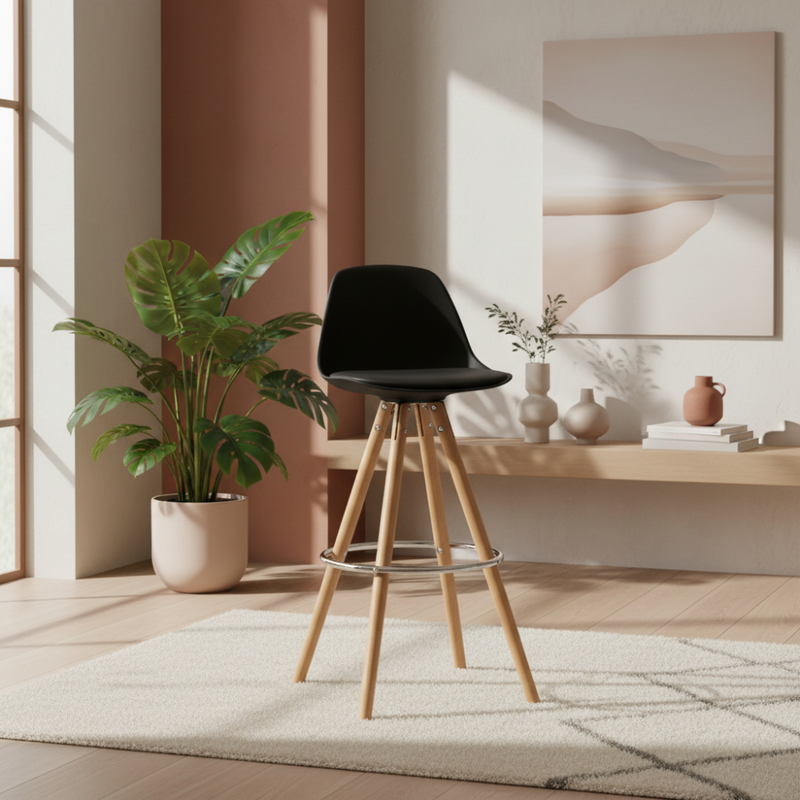 Vera bar stool seat - black, , medium-null