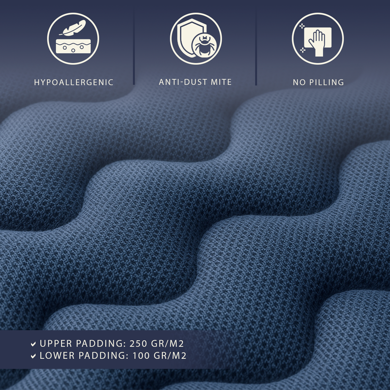 Double mattress 180 x 190 cm in hypoallergenic waterfoam | height 20 cm | class 1 medical device | medium firm, antibacterial and breathable | made in italy-null