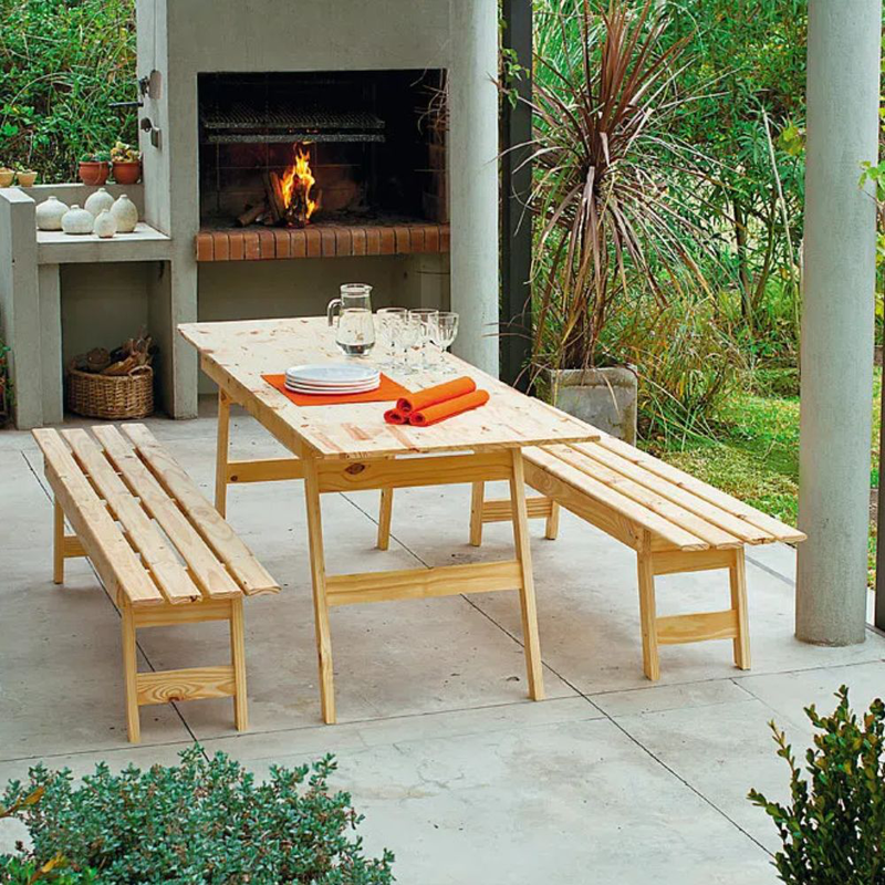 Product image: Mesa tramontina πτυσσόμενο τραπέζι σε χρώμα φυσικό ξύλο, , medium-null