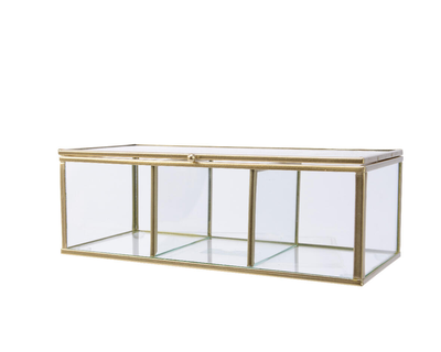 Storage jar glass gold, , medium