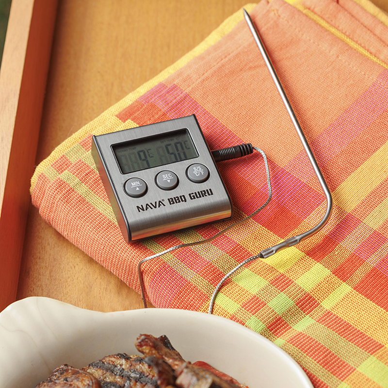 Nava bbq guru digital thermometer with spike, magnet and hook 0&deg;c - 250&deg;c, , medium-null